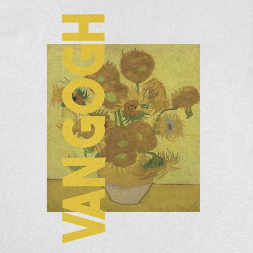 Classic Paintings Sunflowers Van Gogh Mens T Shirt White Officially Licensed