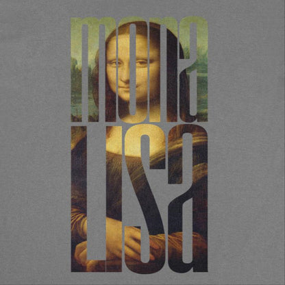 Classic Paintings Mona Lisa Cut Da Vinci Mens T Shirt Charcoal Officially Licensed