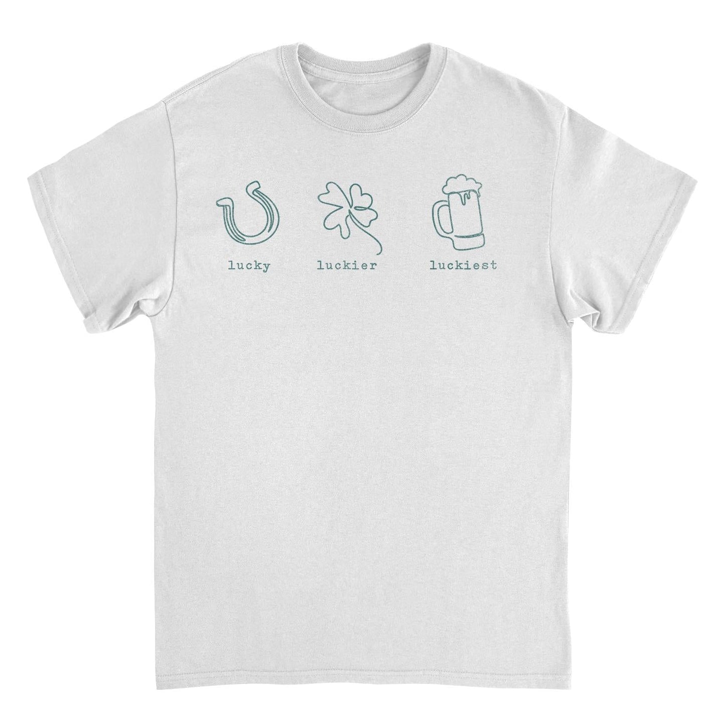 St. Patricks Day Lucky Luckier Luckiest T-Shirt Officially Licensed