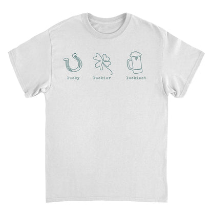 St. Patricks Day Lucky Luckier Luckiest T-Shirt Officially Licensed