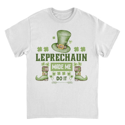 St. Patricks Day Leprechaun Made me do it T-Shirt Officially Licensed