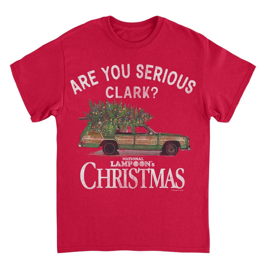 National Lampoon's Christmas Vacation You Serious Clark Mens T Shirt Red Officially Licensed