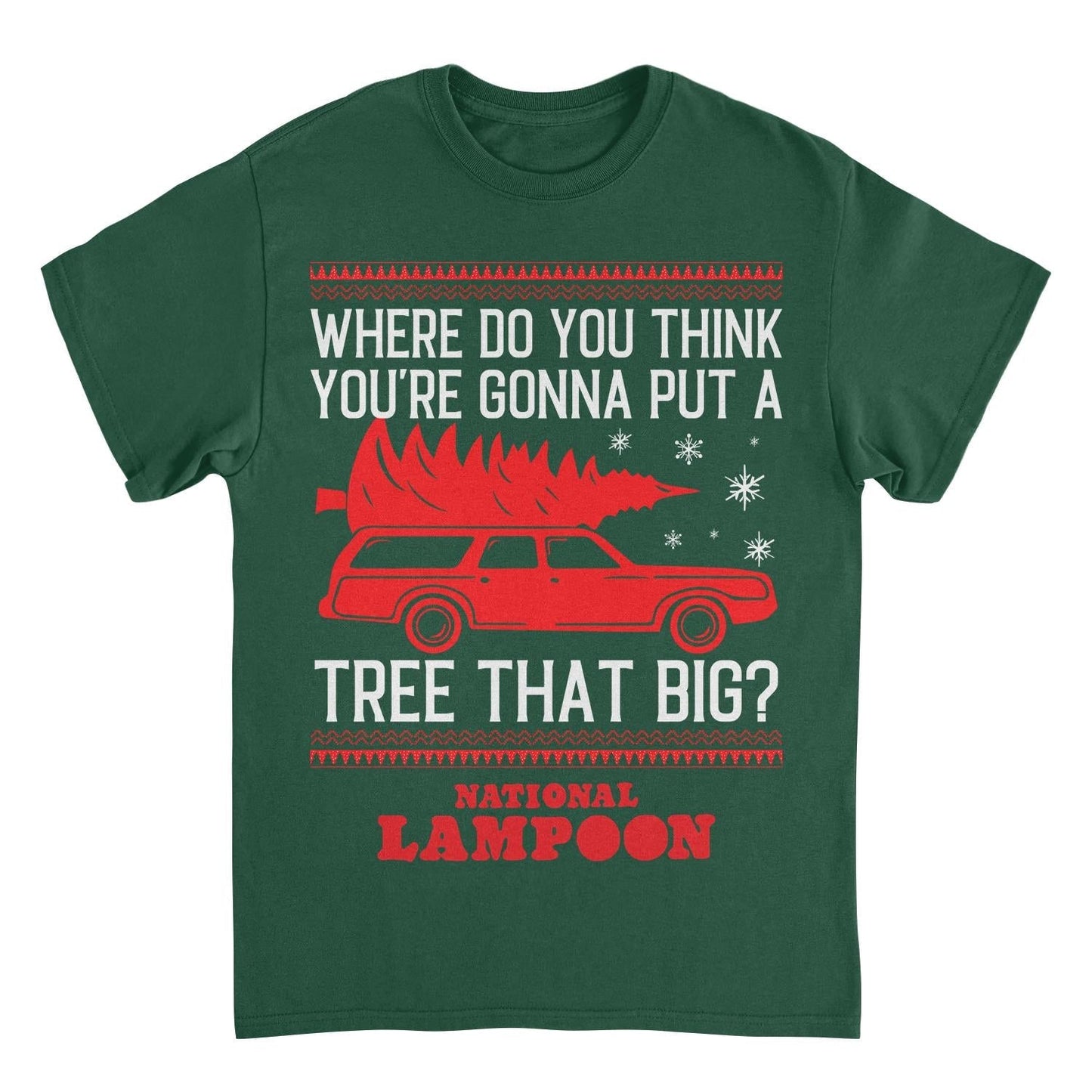 National Lampoon's Christmas Vacation Tree that Big Mens T Shirt Forest Green Officially Licensed