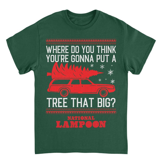 National Lampoon's Christmas Vacation Tree that Big Mens T Shirt Forest Green Officially Licensed