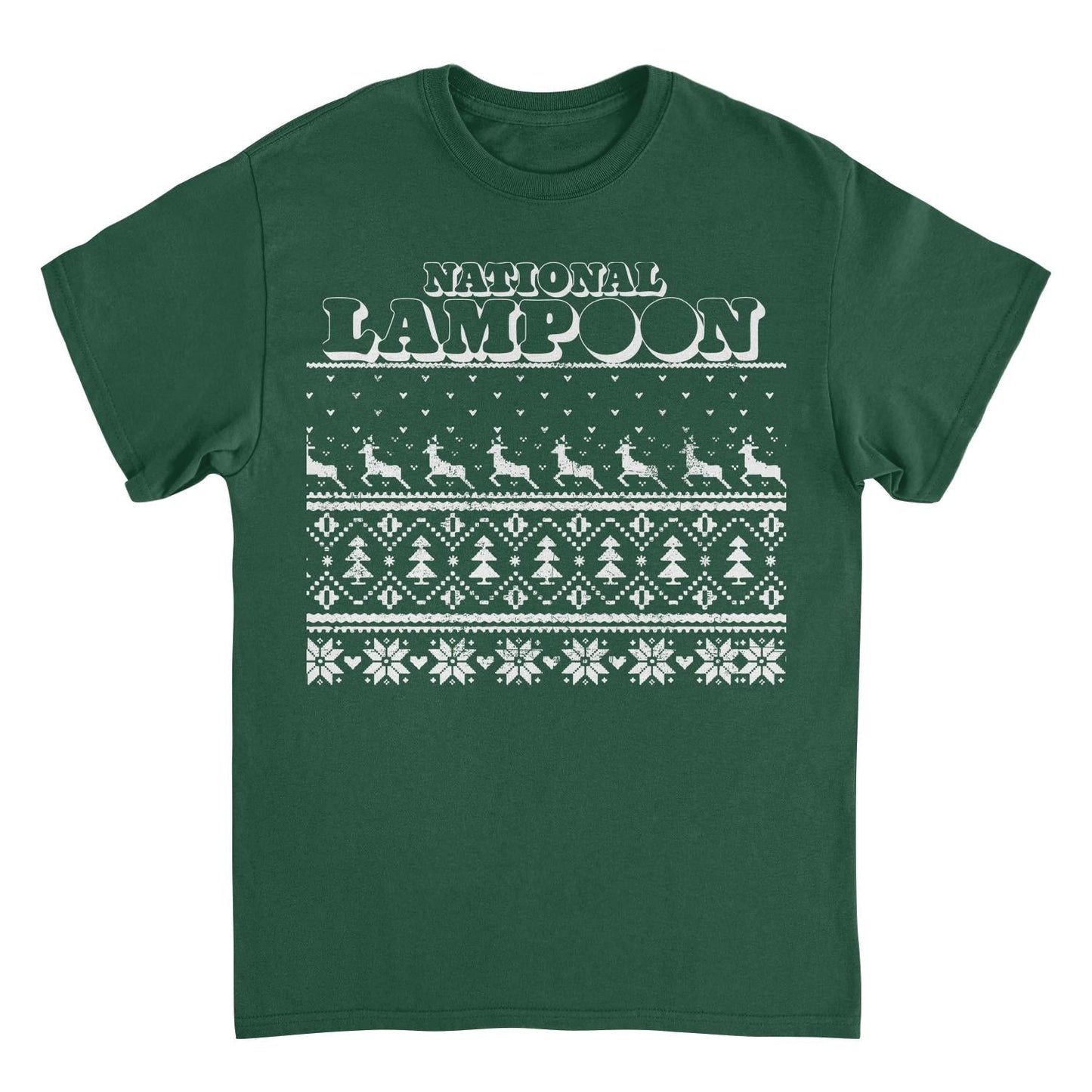 National Lampoon's Christmas Vacation Ugly Sweater 3 Mens T Shirt Forest Green Officially Licensed