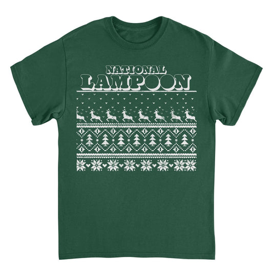 National Lampoon's Christmas Vacation Ugly Sweater 3 Mens T Shirt Forest Green Officially Licensed