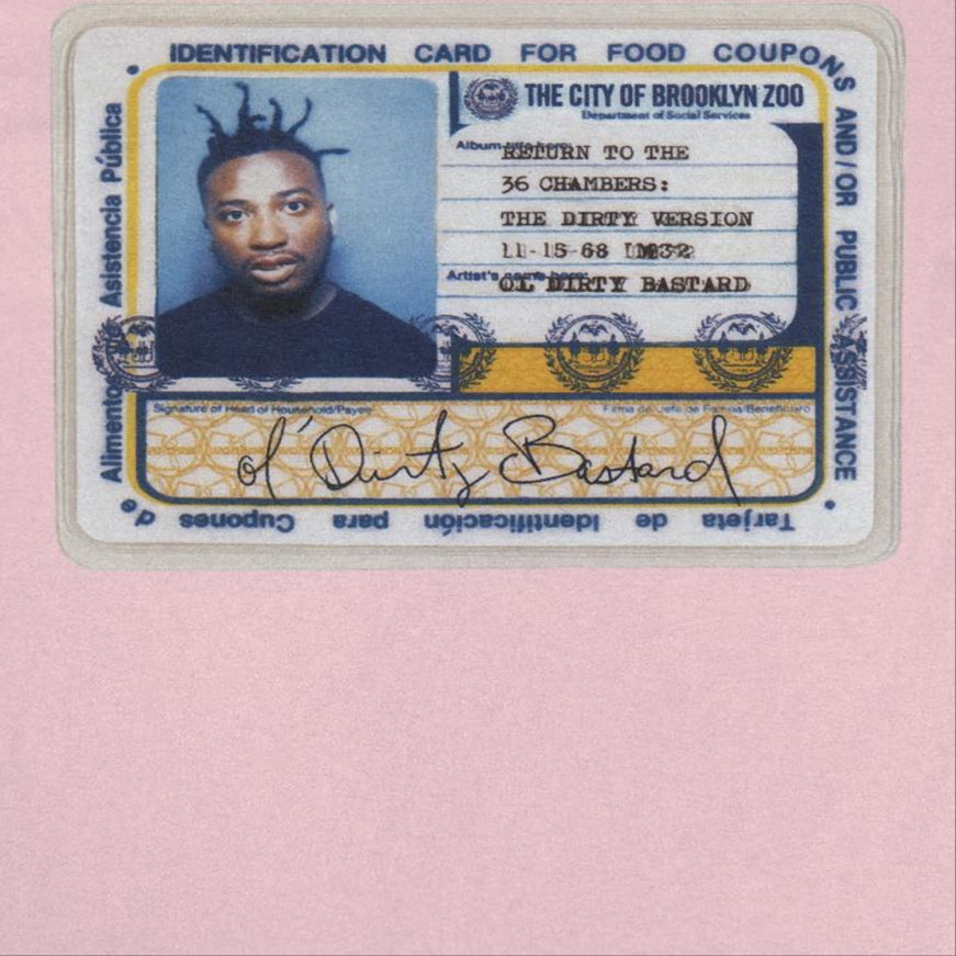 Ol' Dirty Bastard ODB ID Card Mens T Shirt Light Pink