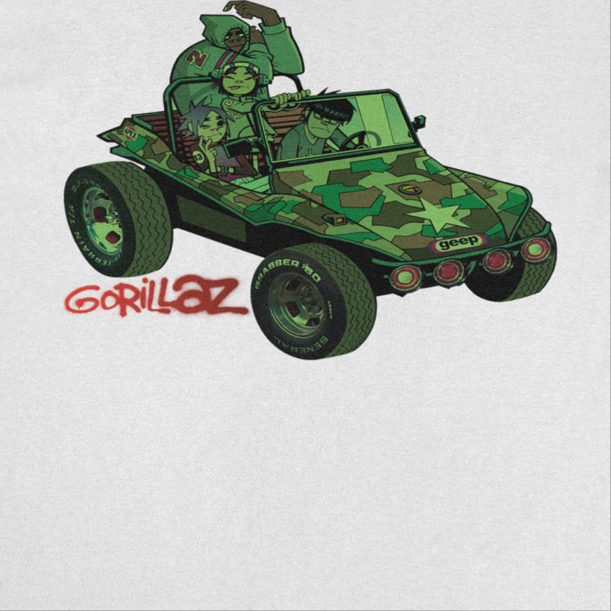 GORILLAZ Self Titled Album Mens T Shirt White