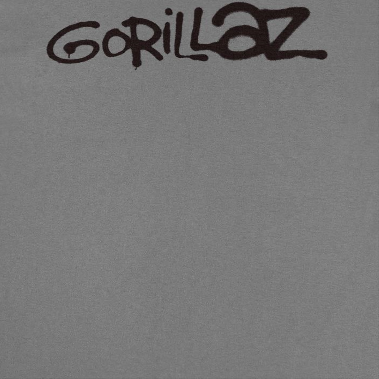 GORILLAZ Logo Graffiti Black Logo Mens T Shirt Charcoal