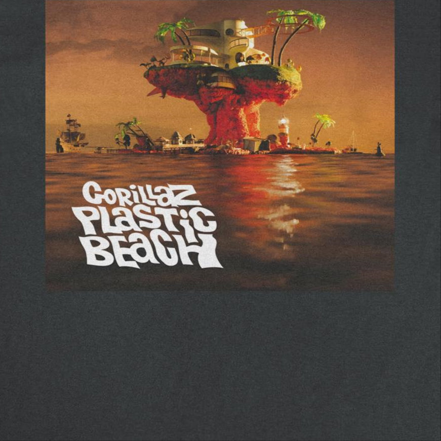 GORILLAZ Plastic Beach Artwork Mens T Shirt Black