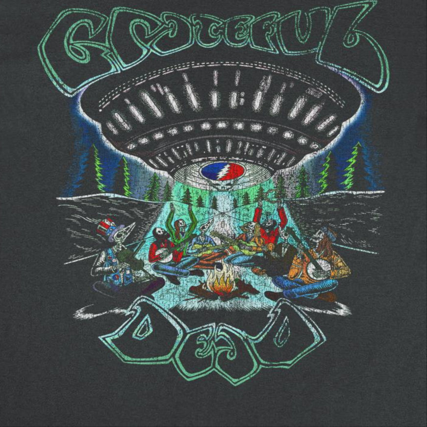 Grateful Dead Cover Vintage UFO Mens T Shirt Black