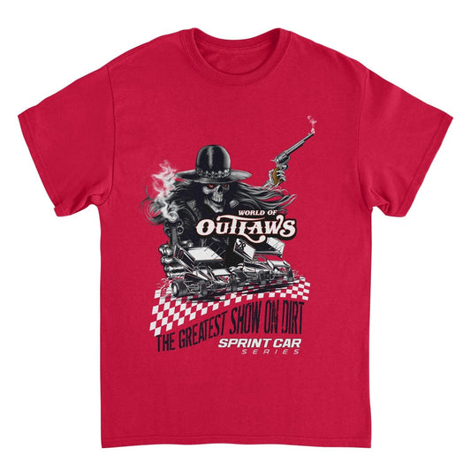 World of Outlaws The Greates Show On Dirt Mens T Shirt Red Officially Licensed