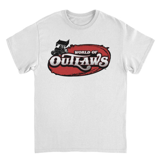 World of Outlaws Logo Mens T Shirt White Officially Licensed