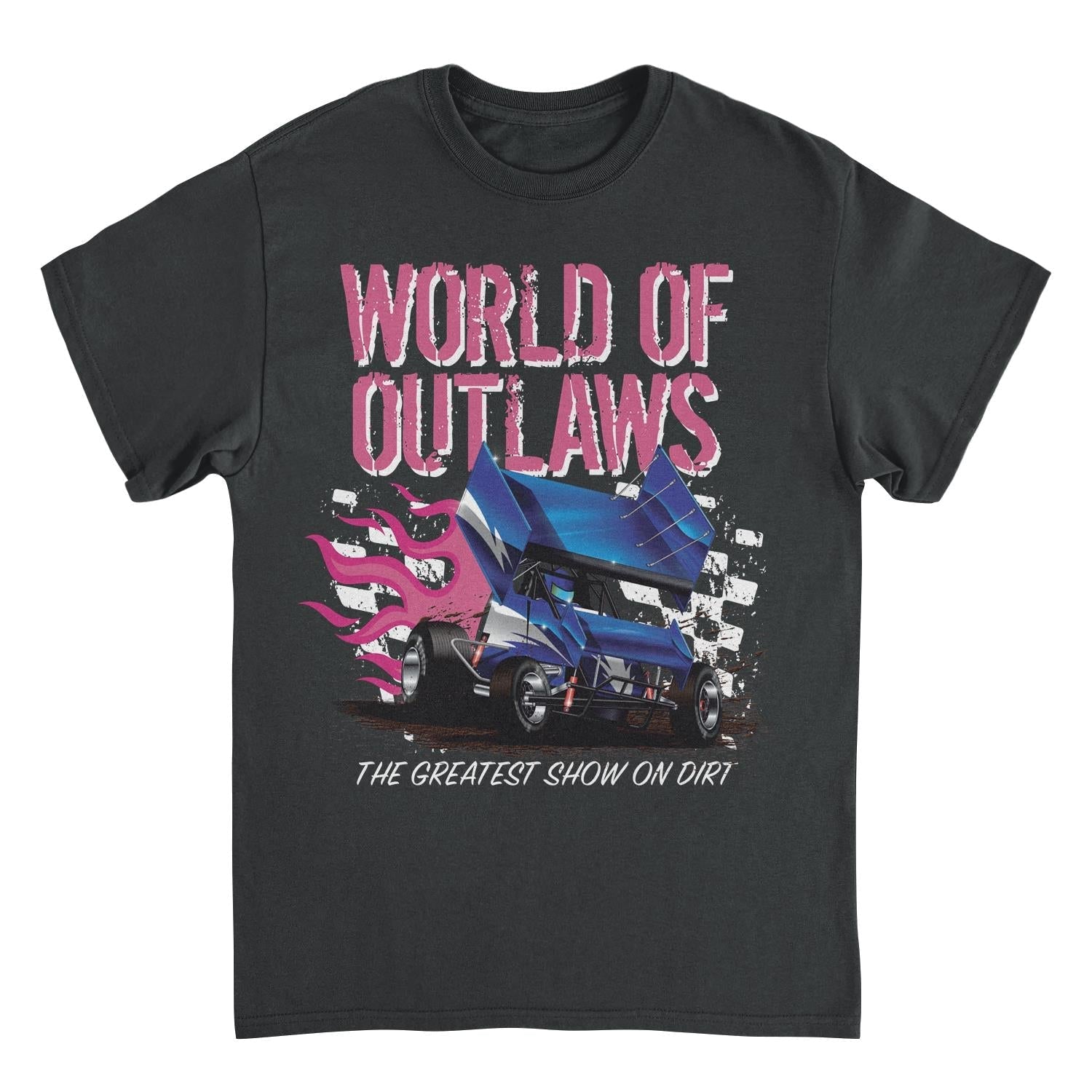 World of Outlaws Grunge Logo Mens T Shirt Black Officially Licensed