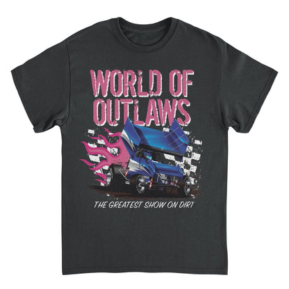World of Outlaws Grunge Logo Mens T Shirt Black Officially Licensed