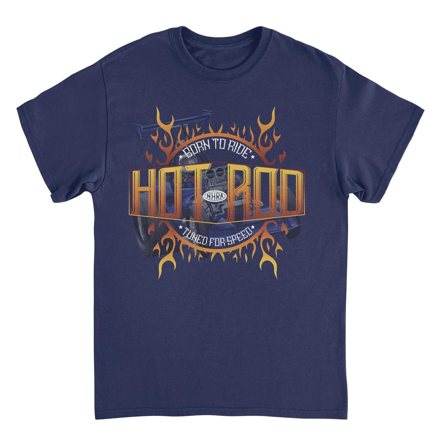 NHRA Born to Ride Tuned For Speed Mens T Shirt Navy Blue Officially Licensed