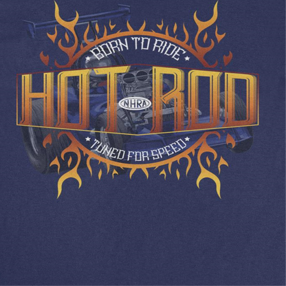NHRA Born to Ride Tuned For Speed Mens T Shirt Navy Blue Officially Licensed