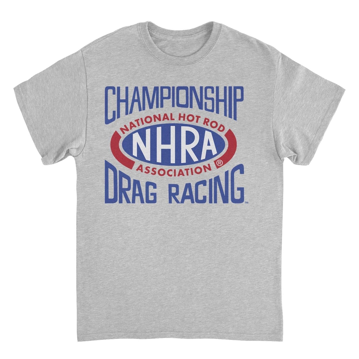 NHRA National Hot Rod Association Drag Racing Red Blue Logo Mens T Shirt Sport Grey Officially Licensed