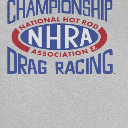 NHRA National Hot Rod Association Drag Racing Red Blue Logo Mens T Shirt Sport Grey Officially Licensed