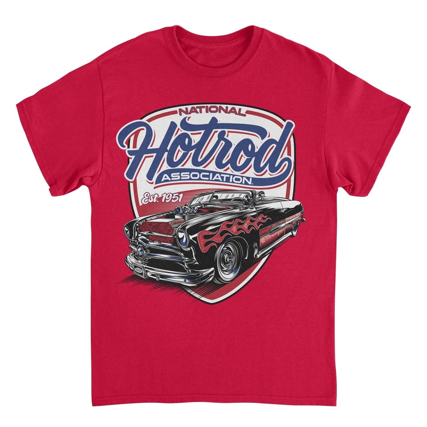 NHRA National Hot Rod Retro Car Mens T Shirt Red Officially Licensed