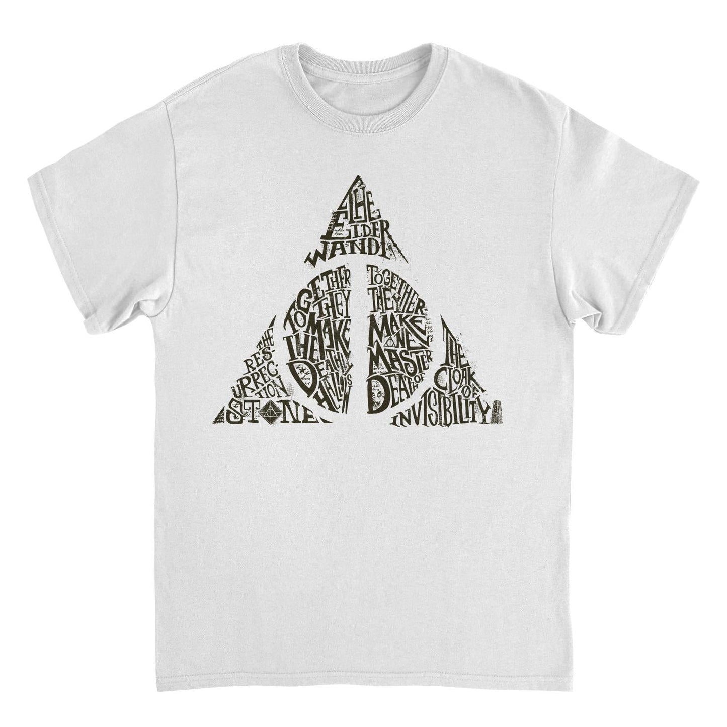 Harry Potter Deathly Hallows Shape Mens T Shirt White Officially Licensed