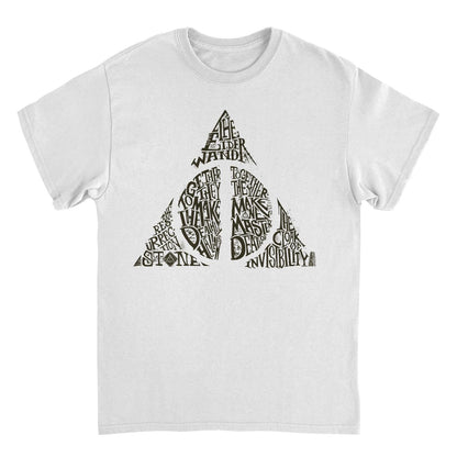 Harry Potter Deathly Hallows Shape Mens T Shirt White Officially Licensed