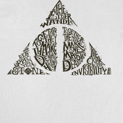 Harry Potter Deathly Hallows Shape Mens T Shirt White Officially Licensed