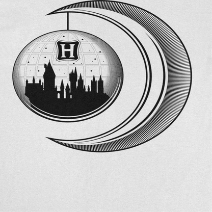 Harry Potter Hogwarts Moon Castle Mens T Shirt White Officially Licensed