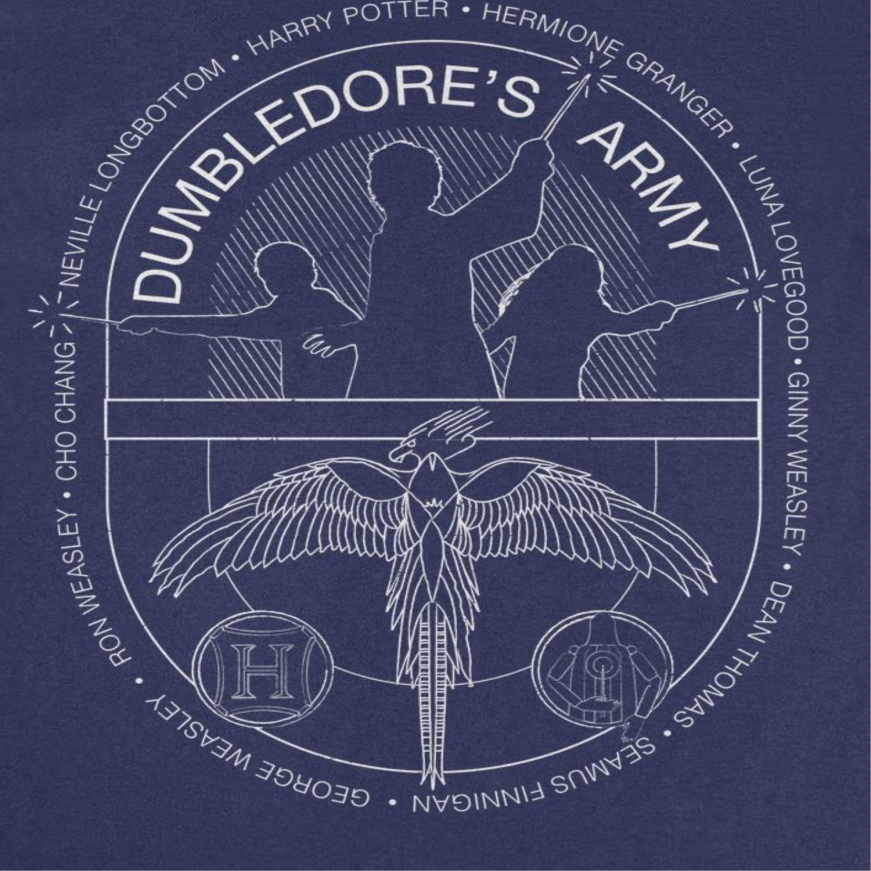 Harry Potter Dumbledores Army Emblem Mens T Shirt Navy Blue Officially Licensed