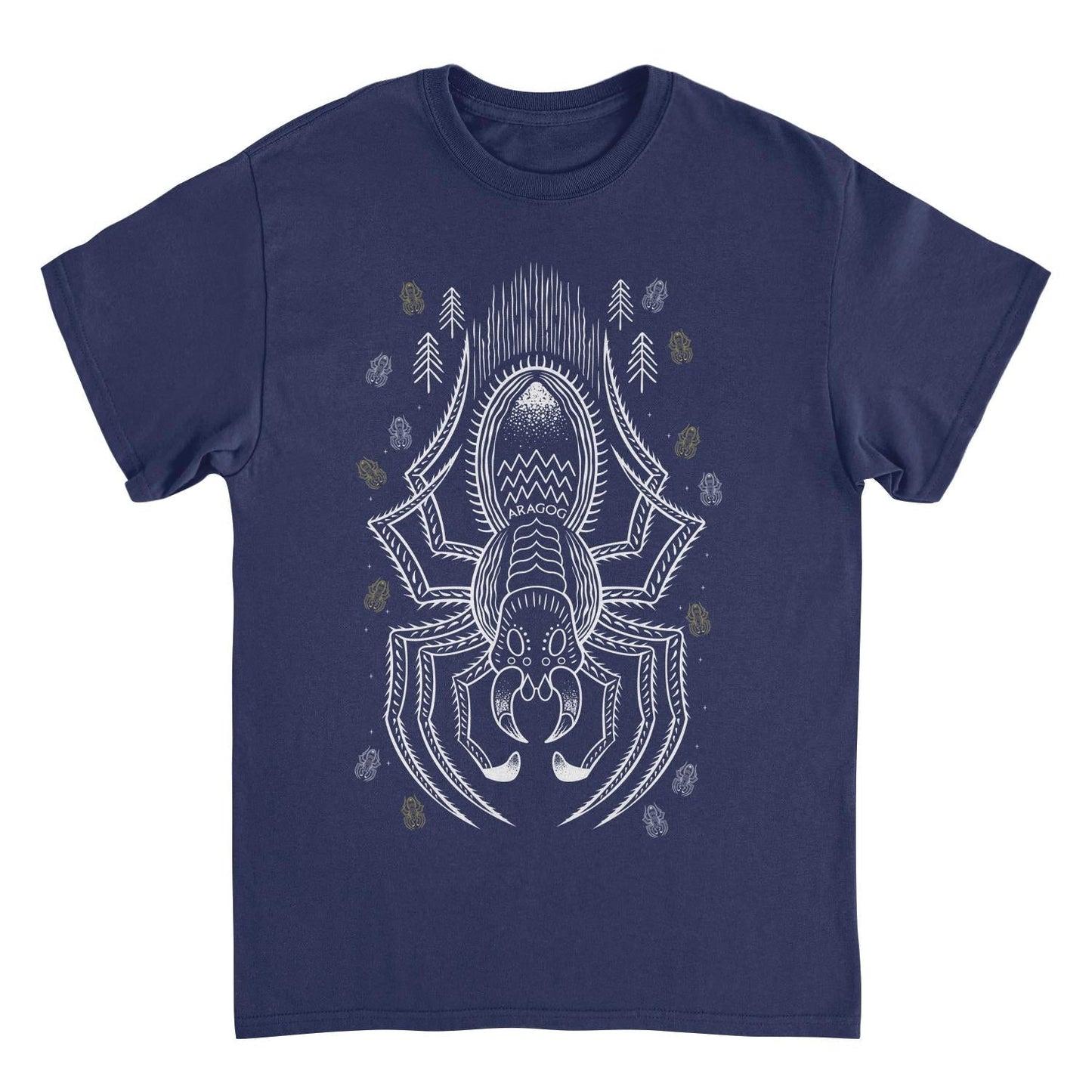 Harry Potter Aragog Minimalist Outline Mens T Shirt Navy Blue Officially Licensed