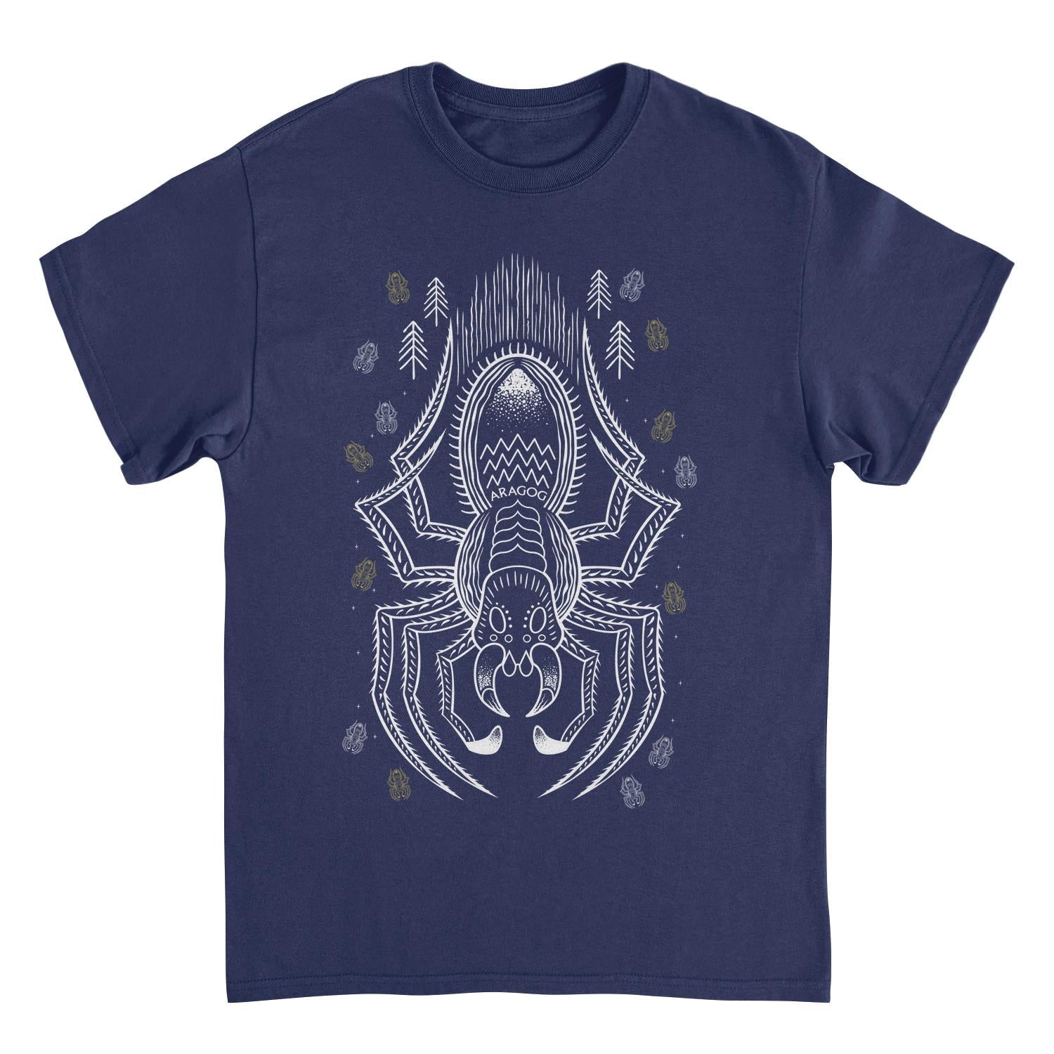 Harry Potter Aragog Minimalist Outline Mens T Shirt Navy Blue Officially Licensed
