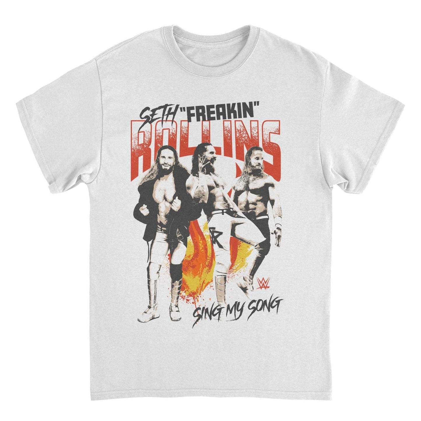 WWE Burn it Down Seth Mens T Shirt White Officially Licensed