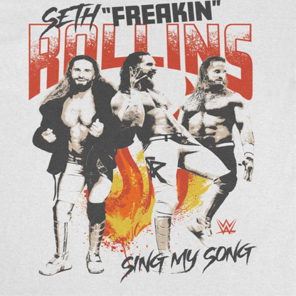 WWE Burn it Down Seth Mens T Shirt White Officially Licensed