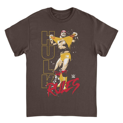 WWE Hulk Rules Red Mens T Shirt Dark Chocolate Officially Licensed