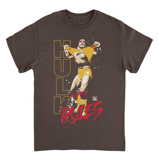 WWE Hulk Rules Red Mens T Shirt Dark Chocolate Officially Licensed