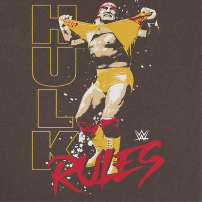 WWE Hulk Rules Red Mens T Shirt Dark Chocolate Officially Licensed