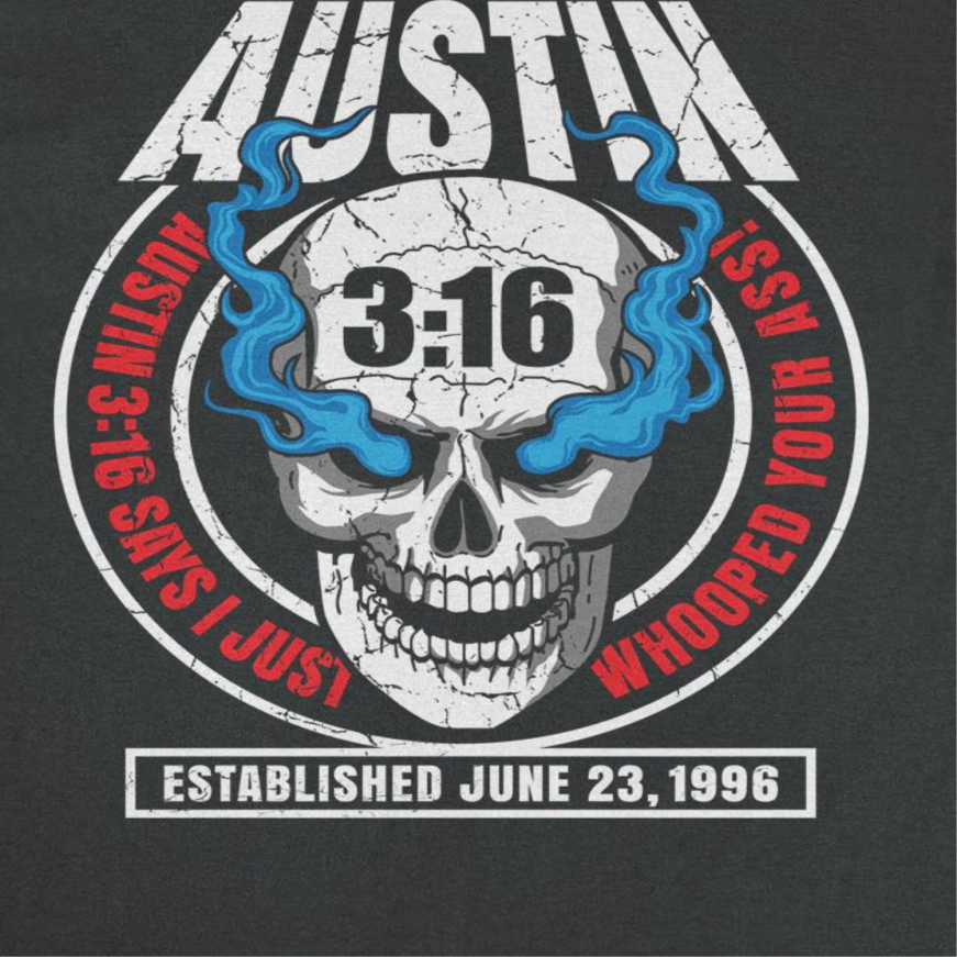 WWE Austin Mens T Shirt Black Officially Licensed