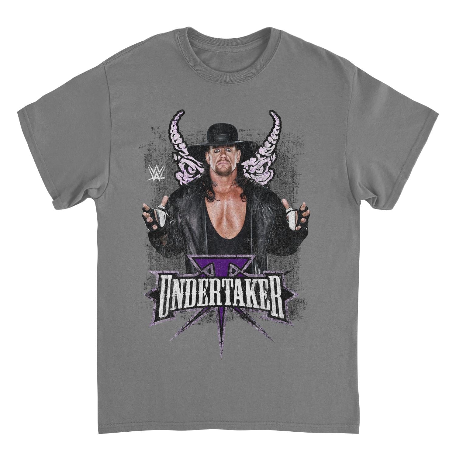 WWE Undertaker Horns Mens T Shirt Charcoal Officially Licensed