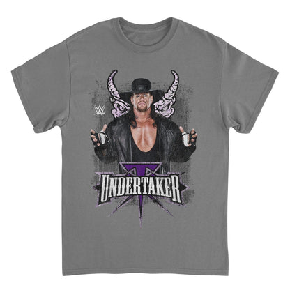 WWE Undertaker Horns Mens T Shirt Charcoal Officially Licensed