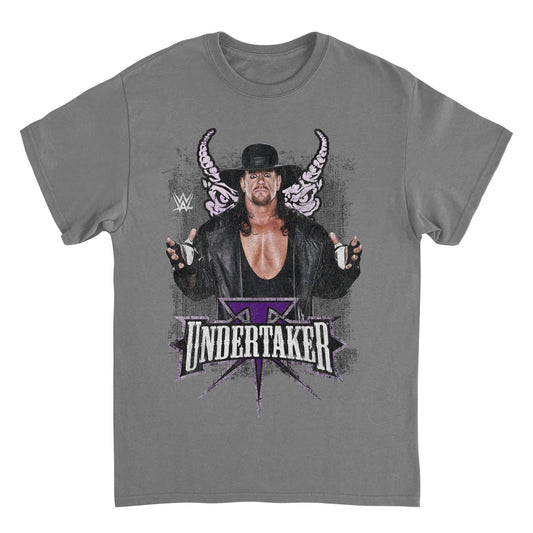 WWE Undertaker Horns Mens T Shirt Charcoal Officially Licensed