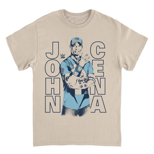 WWE Cena Contrast Mens T Shirt Sand Officially Licensed