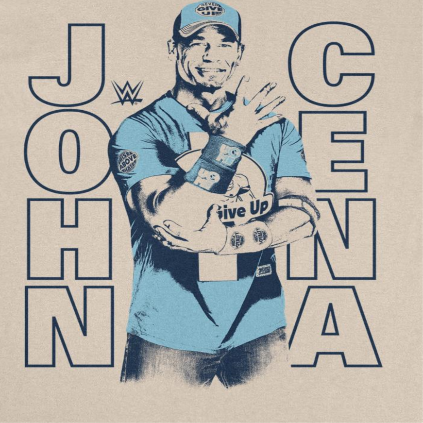 WWE Cena Contrast Mens T Shirt Sand Officially Licensed