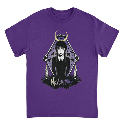 Wednesday Nevermore Moon T Shirt Purple Officially Licensed