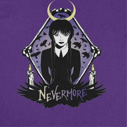 Wednesday Nevermore Moon T Shirt Purple Officially Licensed