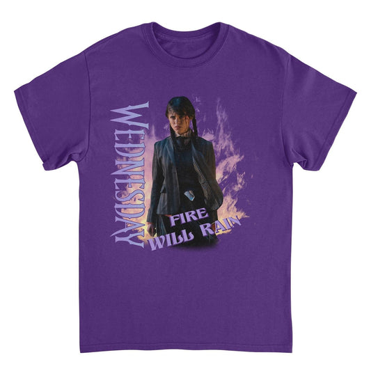 Wednesday Fire T Shirt Purple Officially Licensed