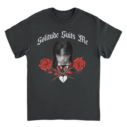 Wednesday Solitude T Shirt Black Officially Licensed