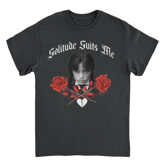 Wednesday Solitude T Shirt Black Officially Licensed