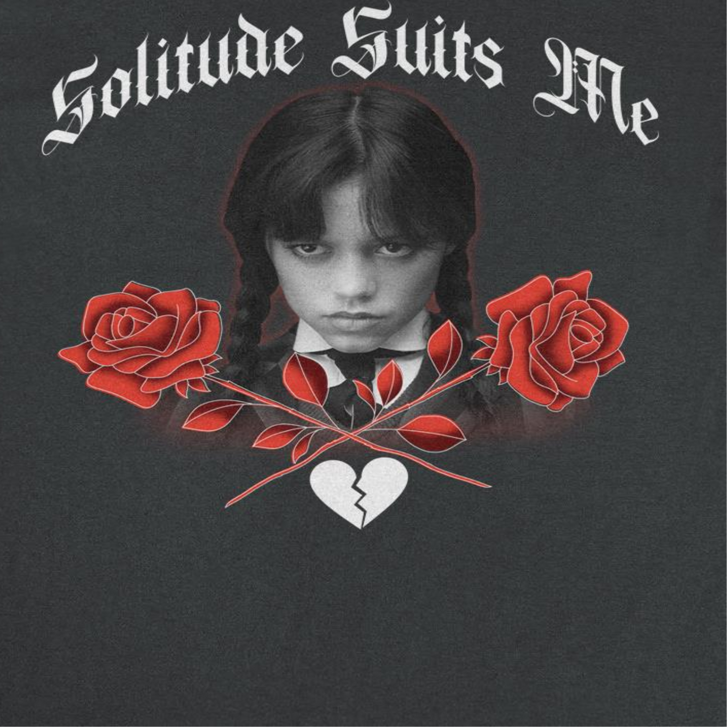 Wednesday Solitude T Shirt Black Officially Licensed