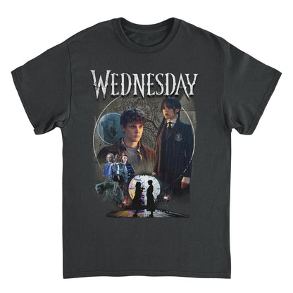 Wednesday Compilation Photo T Shirt Black Officially Licensed