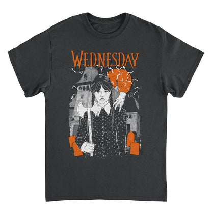 Wednesday Gothic Addams T Shirt Black Officially Licensed